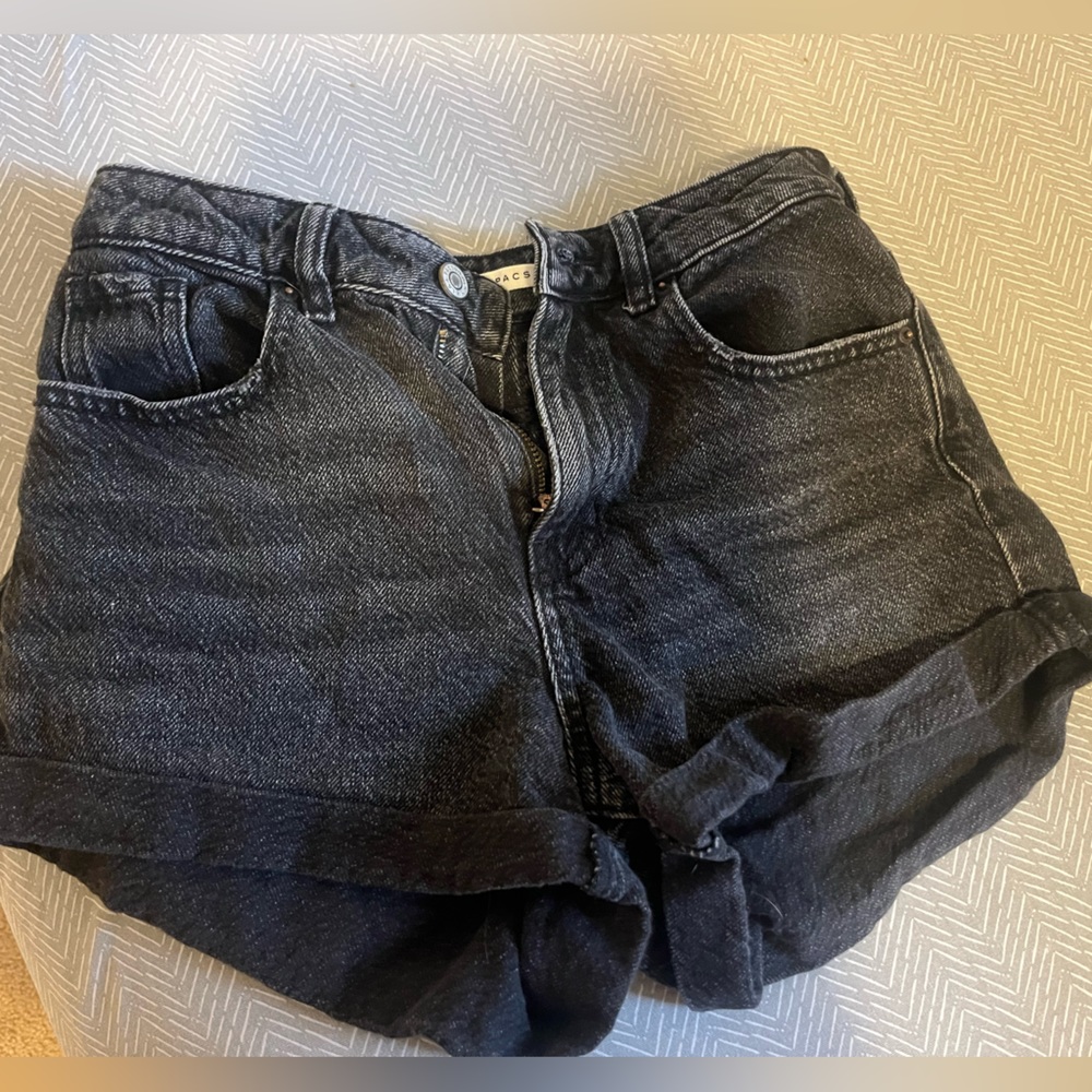 Black jean shorts